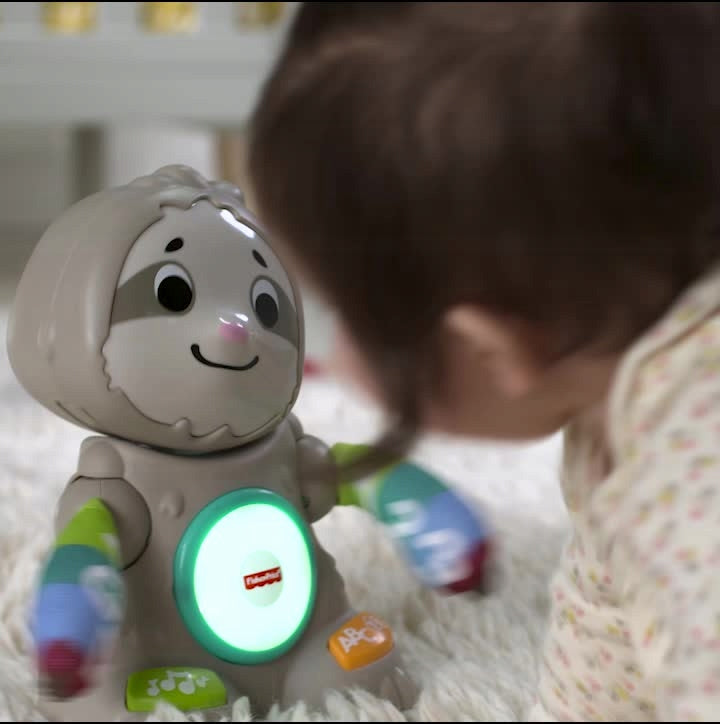 FISHER-PRICE interaktywny LENIWIEC j. angielski z kolorowymi światłami i muzyką dla dzieci 9 m+