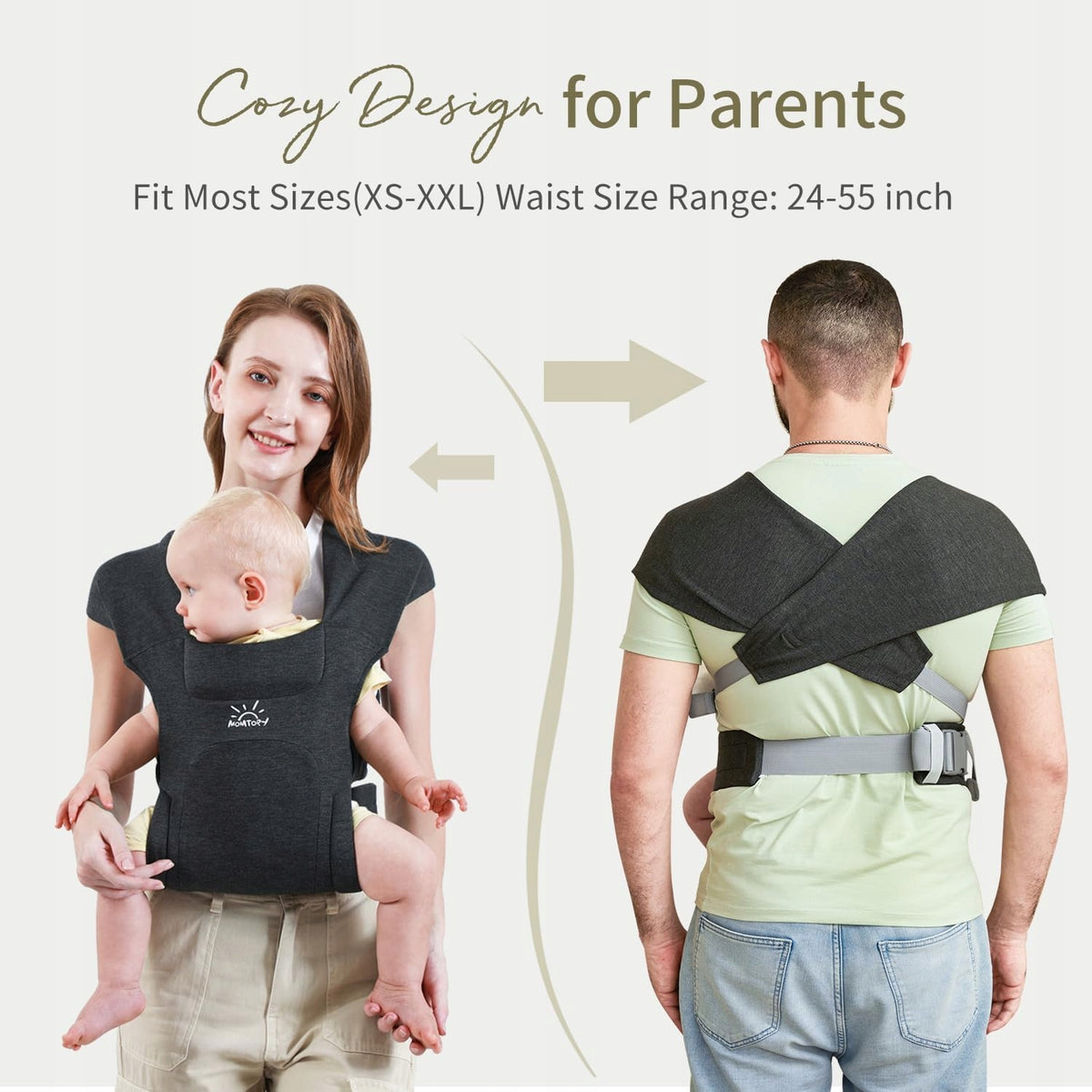 MOMTORY portabebés ergonómico 3 - 12 kg para bebés