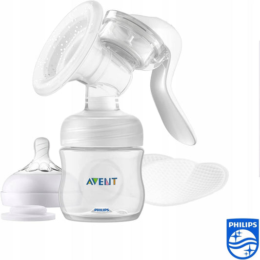 PHILIPS AVENT Natural SCF430/10 laktator ręczny biały z butelką Natural 125 ml i akcesoriami, bez BPA