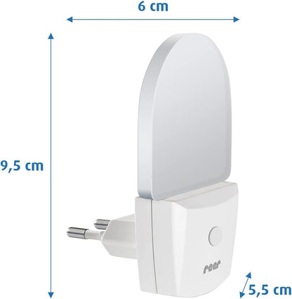 REER NightGuide luz nocturna LED para enchufe con interruptor 6 x 9,5 cm