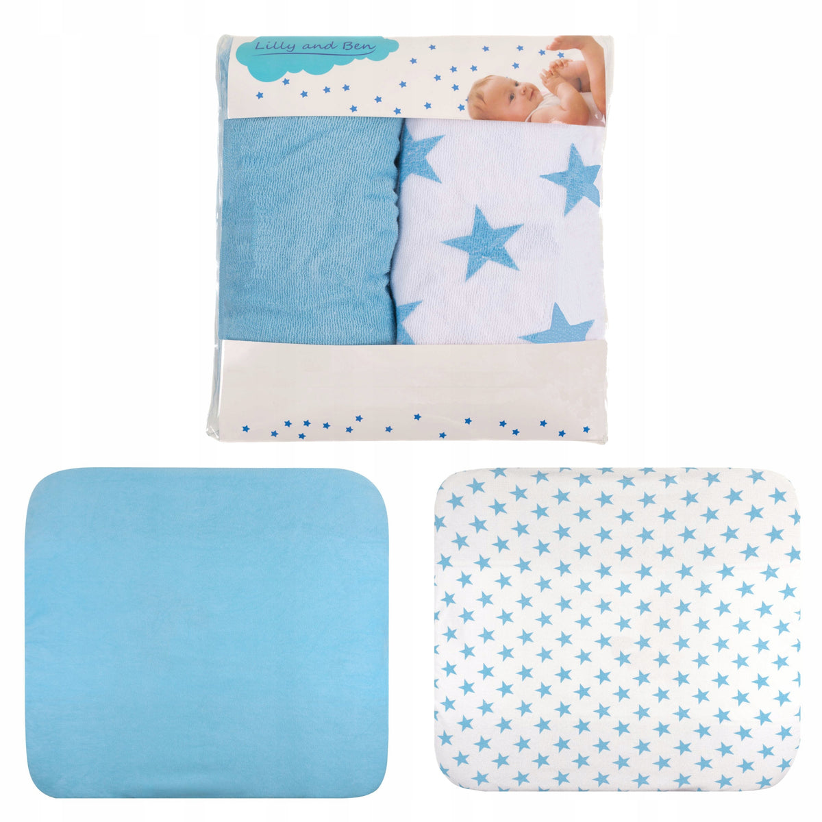 LILLY Y BEN 2x funda de rizo para cambiador