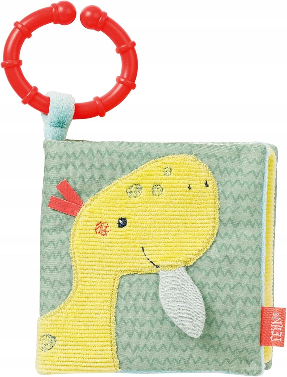 FEHN Happy Dino libro sensorial colgante 11 x 11 cm para bebés