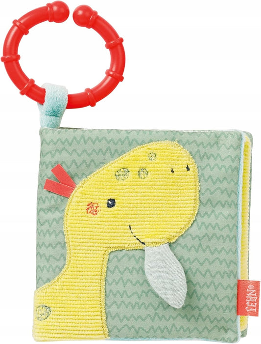 FEHN Happy Dino libro sensorial colgante 11 x 11 cm para bebés