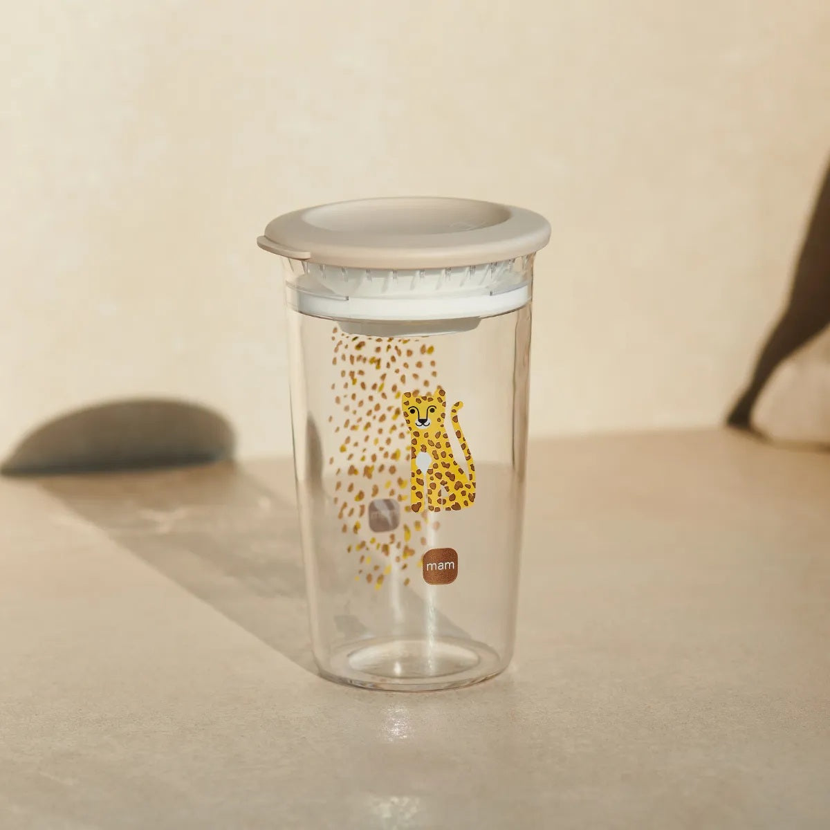 MAM Easy to Drink Cup vaso antiderramable con boquilla 360° 290 ml 8 m+ LEOPARDO