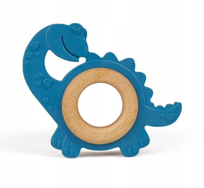 GRUNSPECHT mordedor de caucho natural y madera masajeador DINO 9 x 11 cm 3 m+