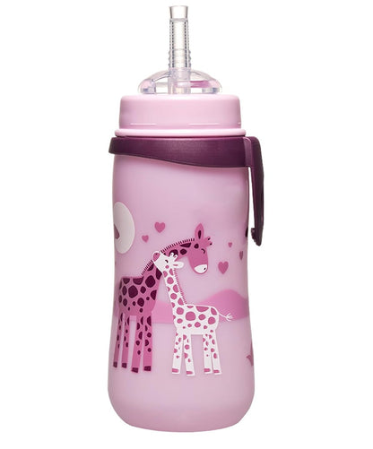 NIP Straw Cup vaso antigoteo con pajita 330 ml 12 m+ JIRAFAS