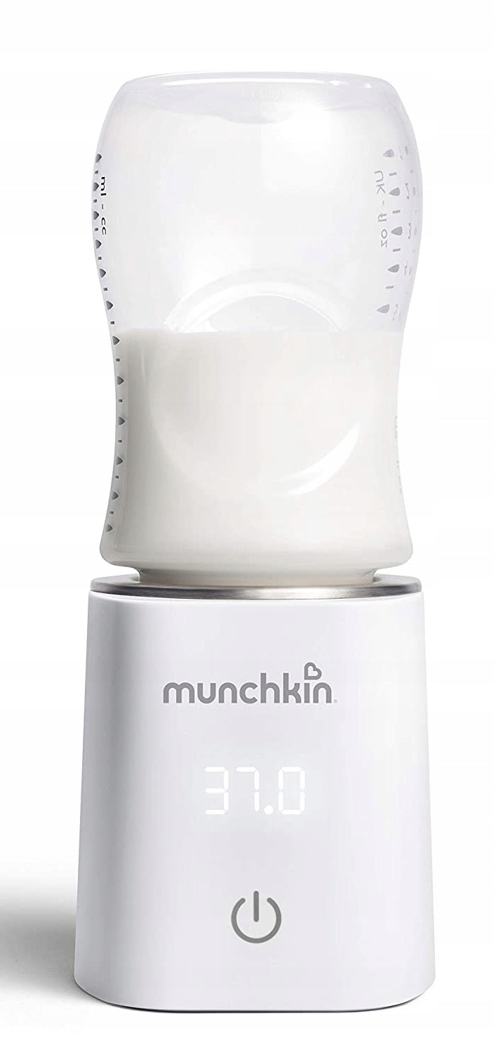 MUNCHKIN 37° cyfrowy podgrzewacz do butelek biały, podgrzewacz mleka do temperatury ciała 37°C