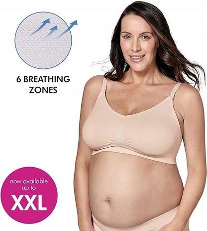 MEDELA KEEP COOL ULTRA biustonosz do karmienia + wkładki S beżowy, bezszwowy, oddychający biustonosz ciążowy