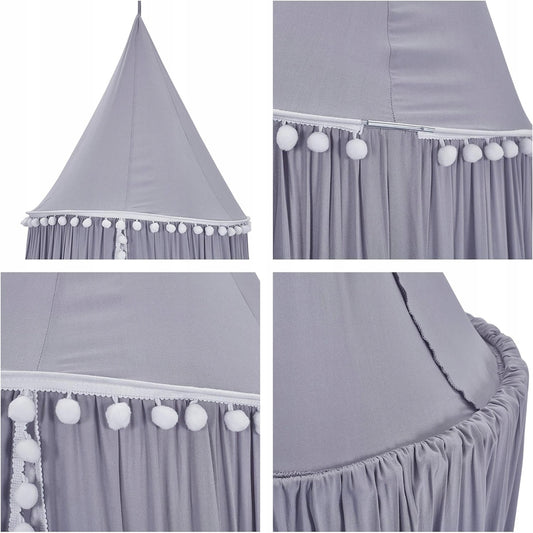 Dosel para estructura con pompones 240 cm