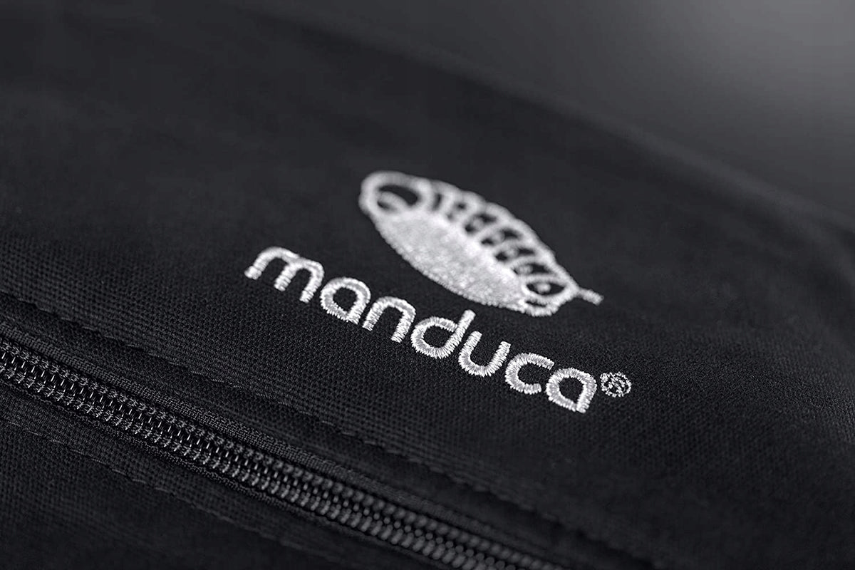 MANDUCA First nosidełko klamrowe bawełna organiczn. czarne nosidło z logo, 100% bawełna organiczna