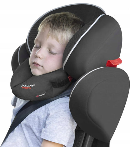 SANDINI SleepFix Kids poduszka stabilizująca 18 m+ dla dzieci, czarna, do podróży samochodem, samolotem i pociągiem