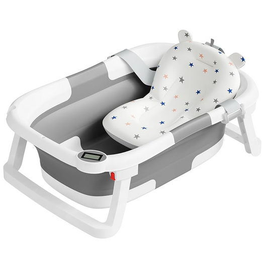 GLENMORE bañera plegable para bebé con desagüe y termómetro