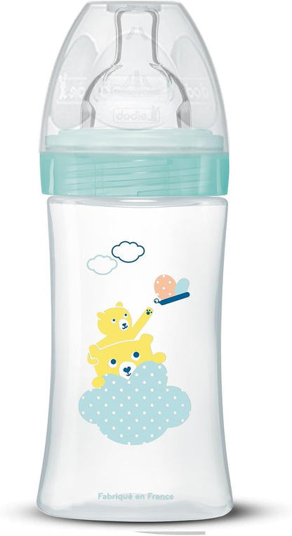 DODIE Sensation+ botella 270 ml tetina 2 flujo medio 0-6 m OSO y LEÓN