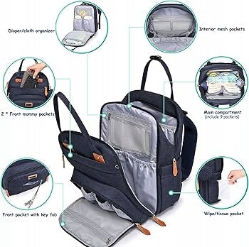 Mochila para cochecito WELAVILA con accesorios