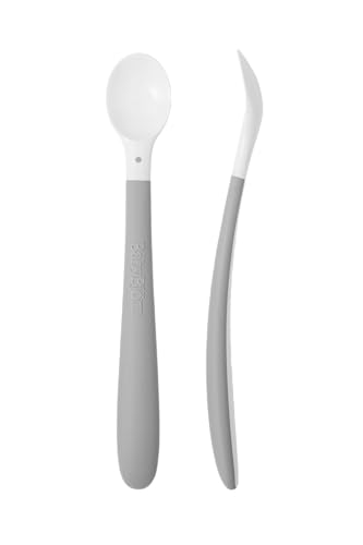 Cucharas de alimentación grises BabyBjörn 073004 con mango largo