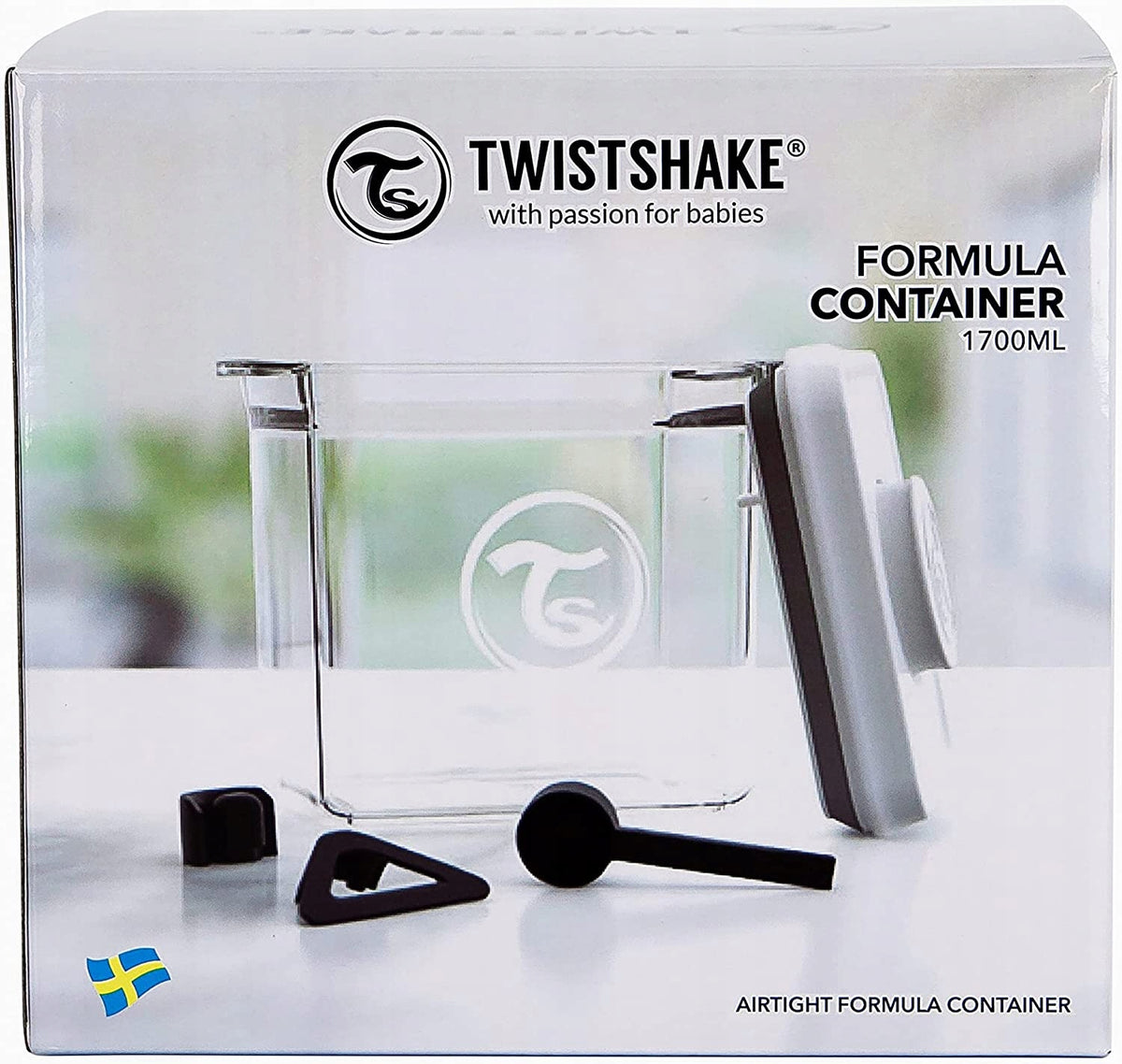 TWISTSHAKE pojemnik na mleko 1700ml hermetyczny, biały pojemnik na mleko modyfikowane BPA free