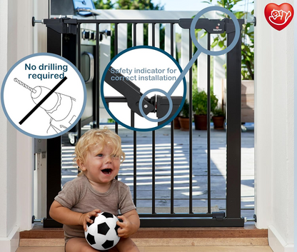BABY DAN PREMIERE barrera de seguridad para escaleras, instalación sin taladrar, 112-119,3 cm