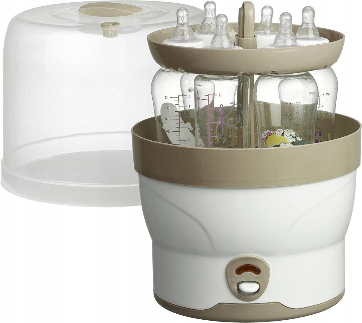 BABYRUF BS29 esterilizador eléctrico de vapor para 6 biberones en 11 minutos + pinzas