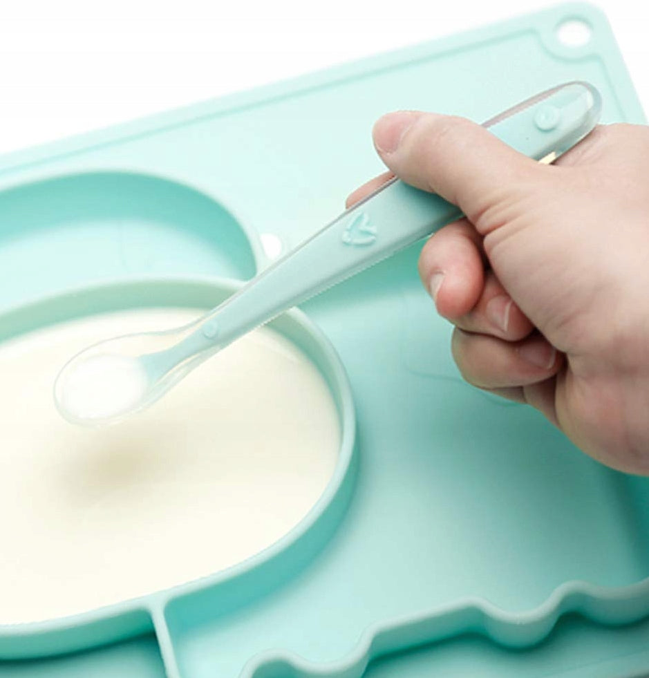 FUTURE FOUNDER łyżeczka silikonowa 6 m+ pomarańcz. miękka łyżeczka dla niemowląt, ergonomiczny uchwyt, BPA free
