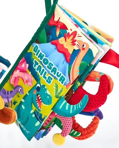HAHALAND Dinosaur Tails libro sensorial colgante 12,5 x 22 cm