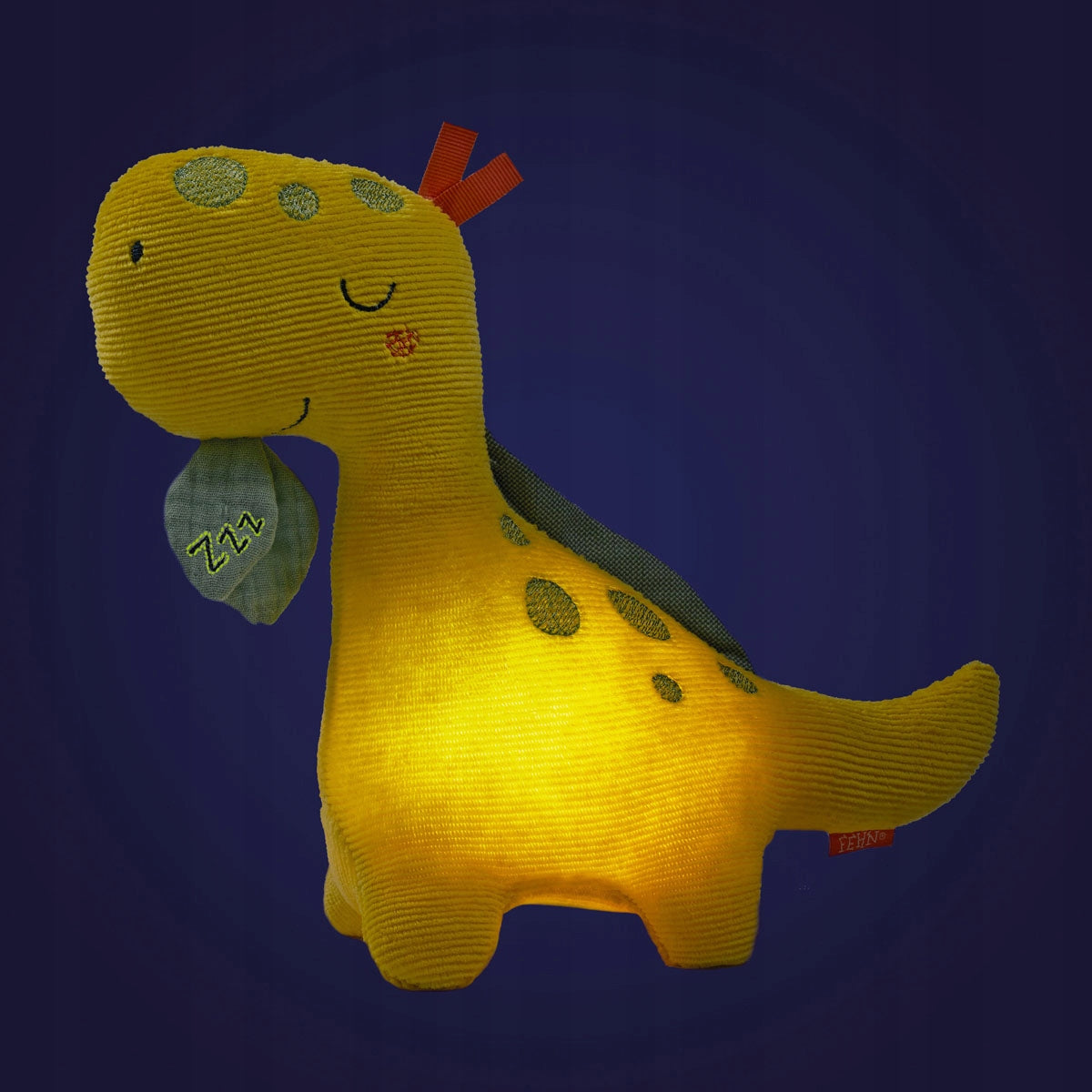 FEHN peluche de pana con luz nocturna DINO 20 x 23 cm