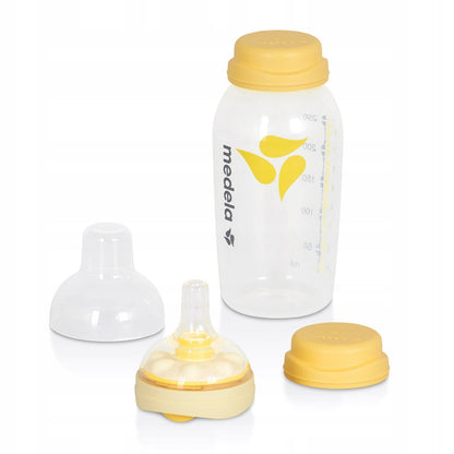 MEDELA butelka 250 ml + smoczek CALMA, żółty zestaw dla niemowląt 0+