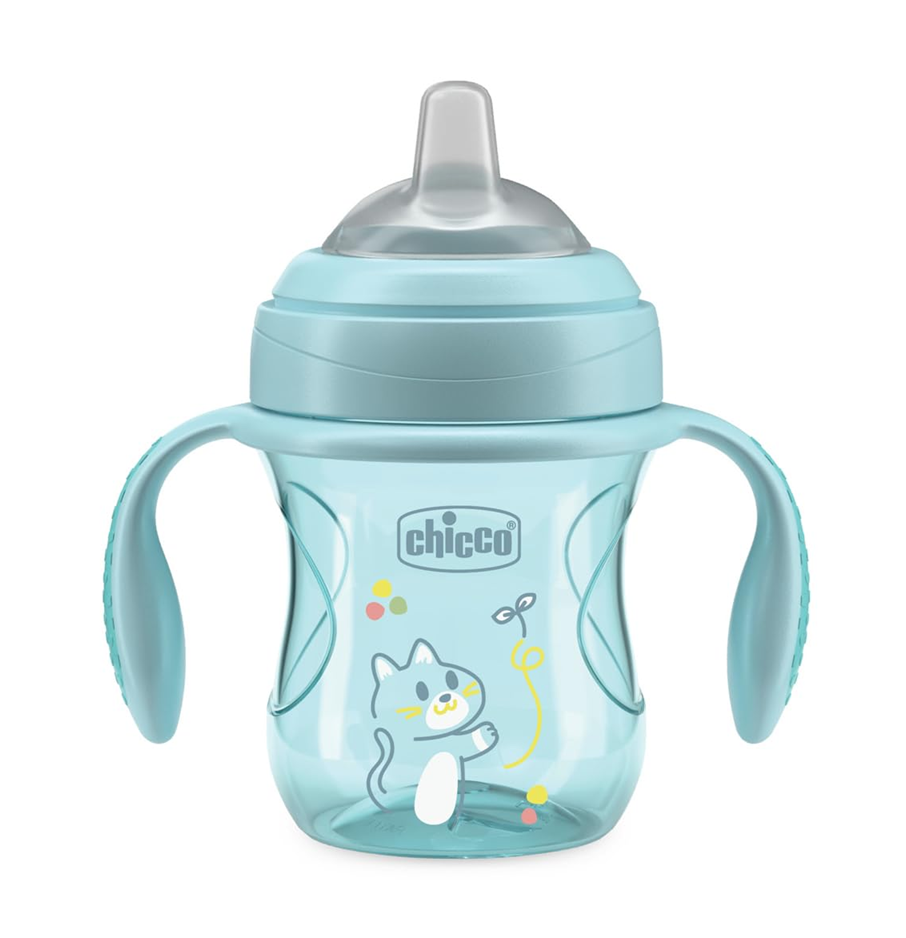 CHICCO Vaso de transición antiderrames con boquilla y asas 200 ml 4 m+