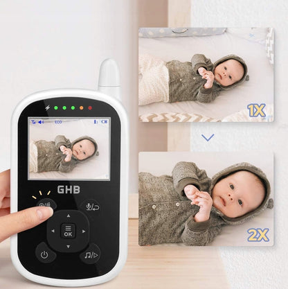 GHB UU24 cyfrowa niania elektroniczna 2,4" LCD z trybem ECO, zoomem 2x i dwukierunkową komunikacją