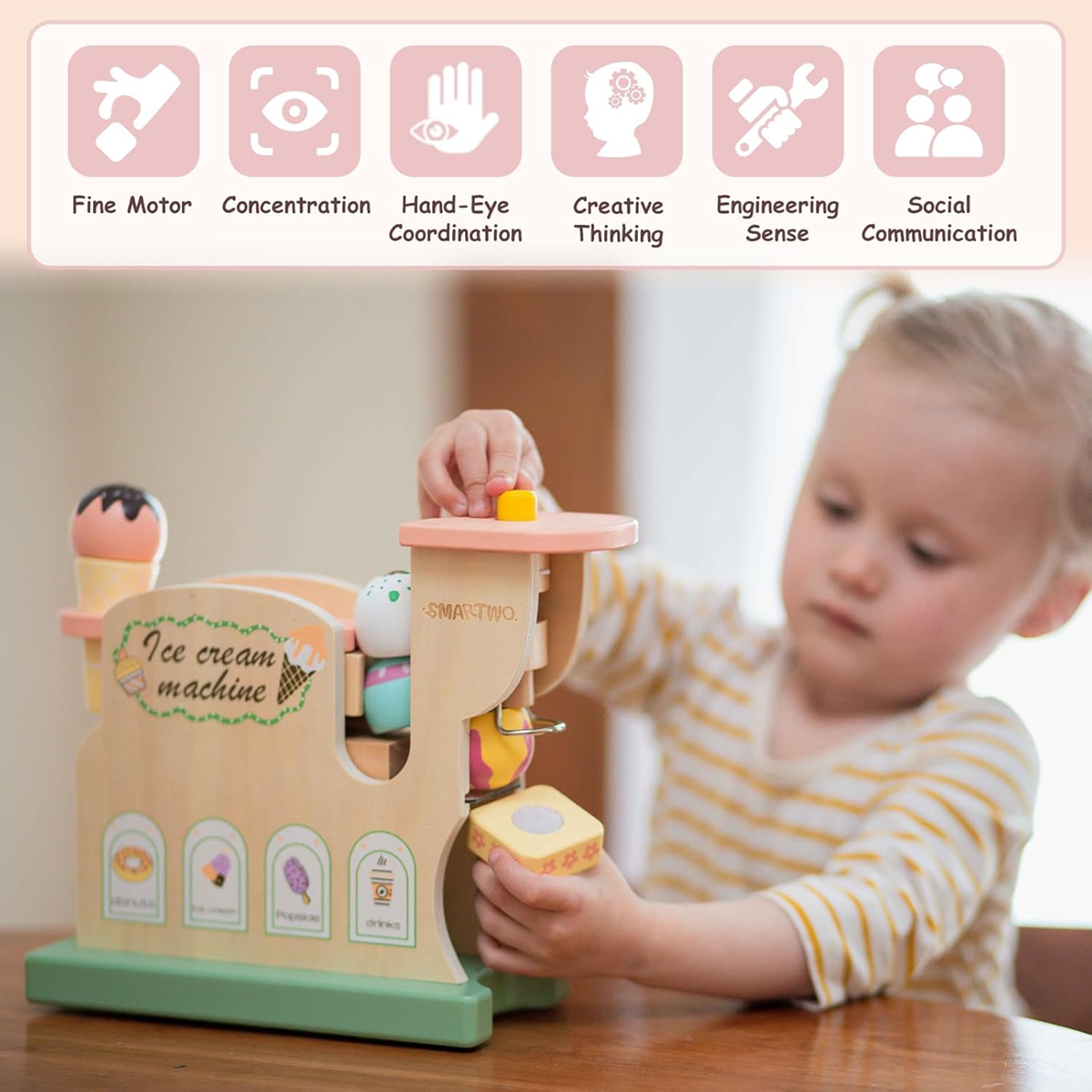Set de máquina de helados de madera SMARTWO