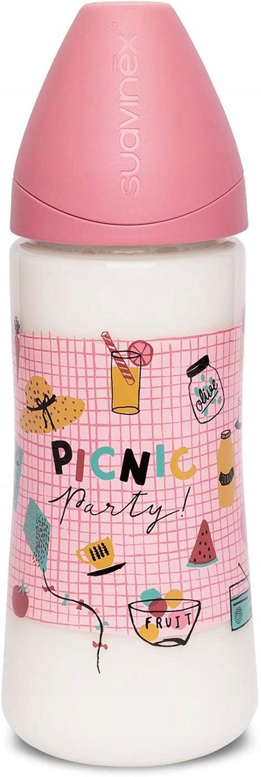 SUAVINEX biberón con tetina de látex talla 2 6 m+ 360 ml PICNIC PARTY