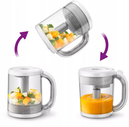 PHILIPS AVENT SCF883/01 4w1 parowar mikser 1000ml, blender do gotowania na parze i miksowania żywności dla niemowląt