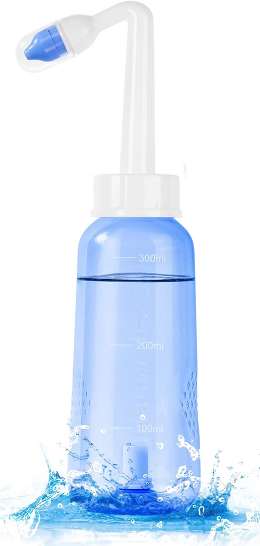 URAQT Neti Poti irrigador nasal para niños y adultos 2 boquillas 300 ml