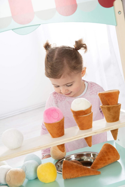 ROBA set de helados de peluche con imanes 3 barquillos 6 bolas