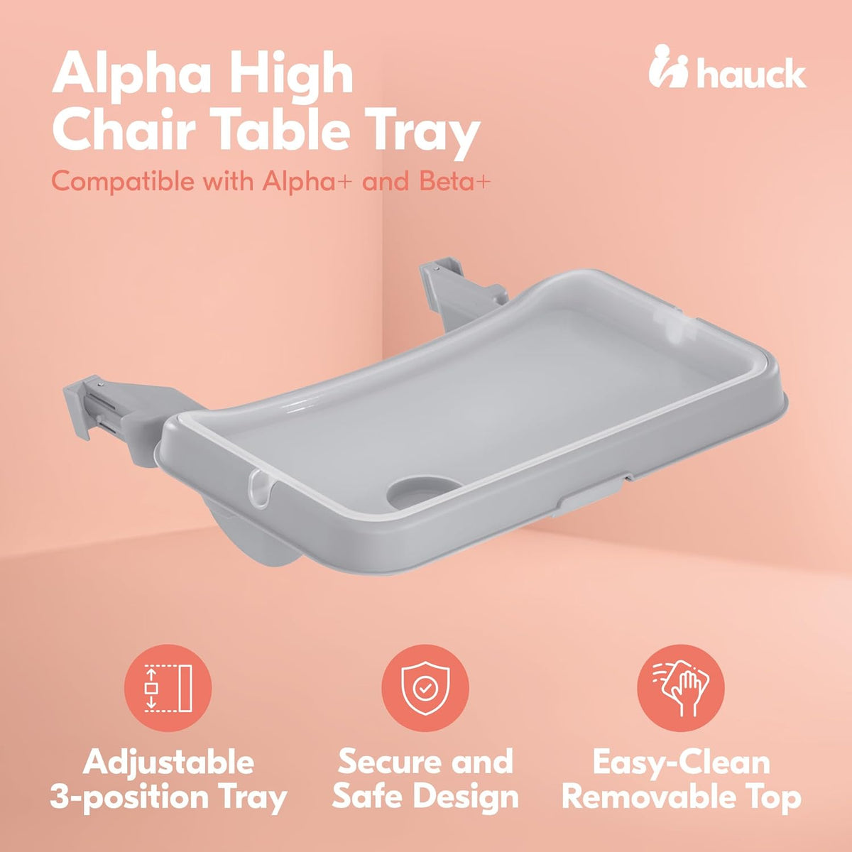 HAUCK Alpha Bandeja adicional para trona Grey