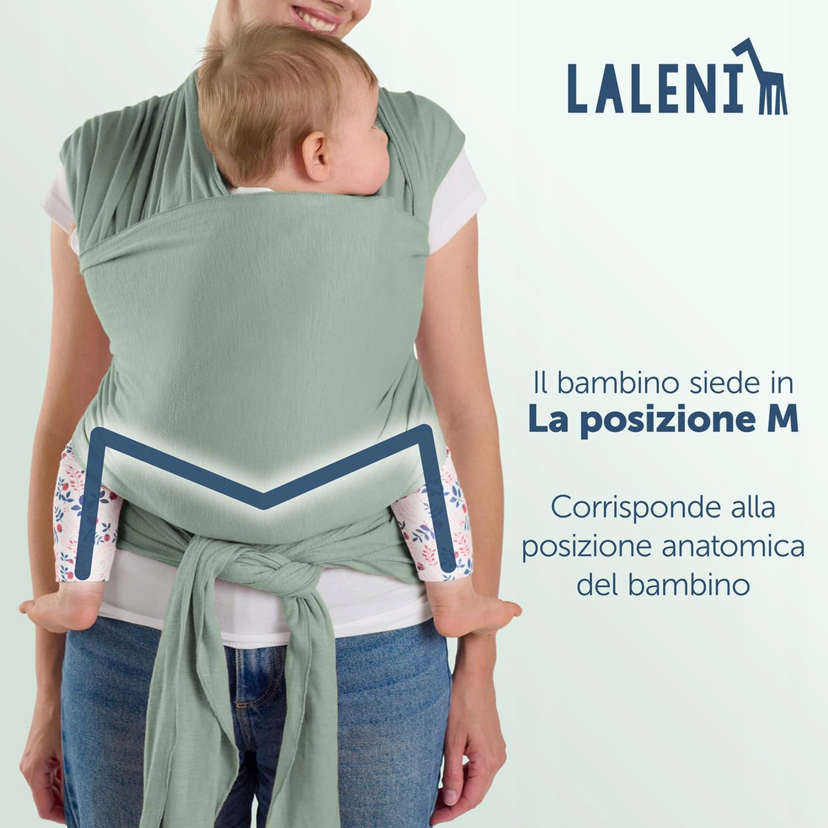 LALENI fular portabebés elástico para bebés hasta 15 kg