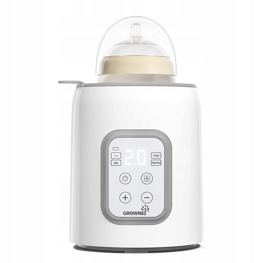 GROWNSY 8w1 sterylizator podgrzewacz do butelek biały, elektryczny, z timerem i wyświetlaczem, BPA free