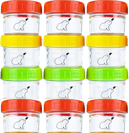 BUDDING BEAR tarros de vidrio 120 ml x 12 unidades