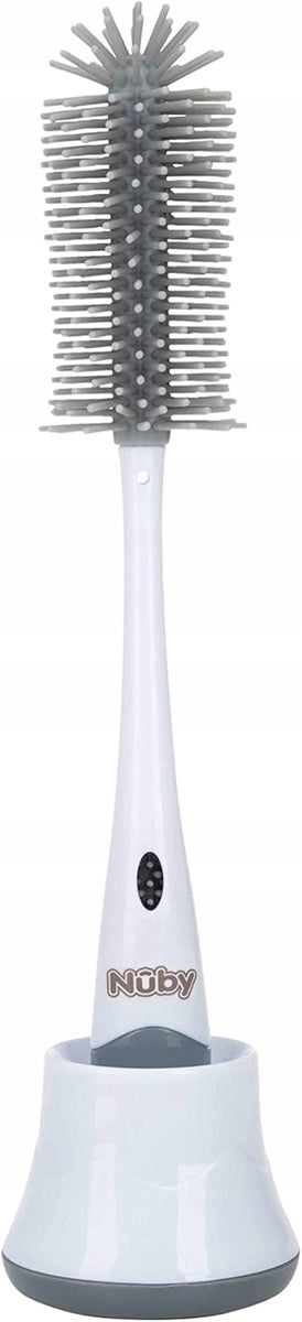 NUBY cepillo 2en1 para limpiar chupetes y biberones 30 cm con soporte