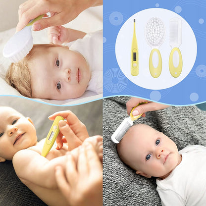 LICTIN zestaw do pielęgnacji dziecka 16 elementów, żółty zestaw do czesania i higieny niemowląt 0+