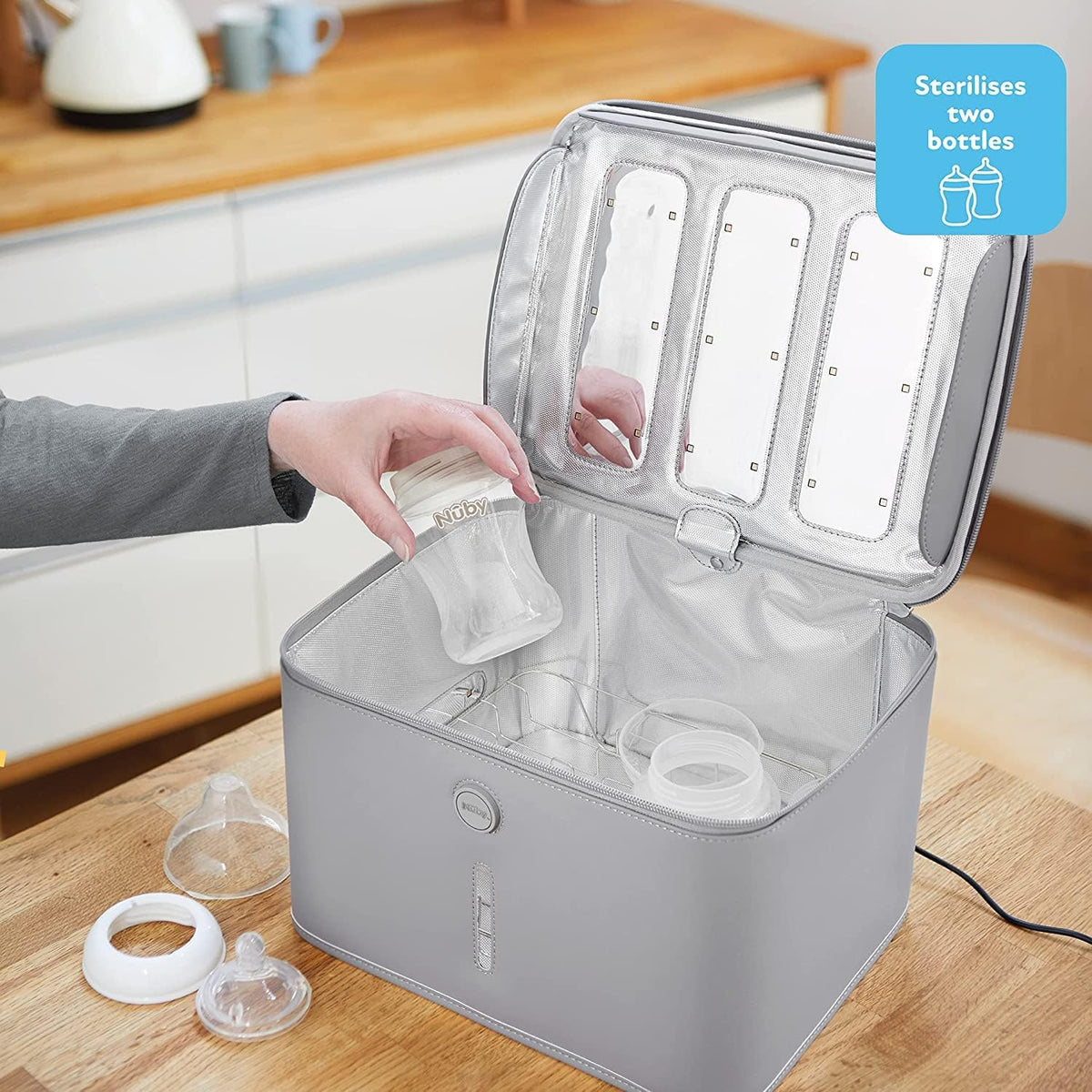 NUBY esterilizador portátil UV para juguetes y más 360 grados