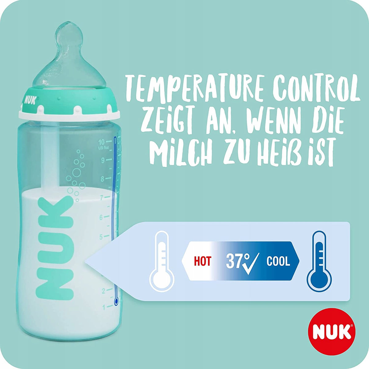 NUK ANTI-COLIC Professional butelki 3x 300 ml 0-6 z kontrolą temperatury mleka i smoczkiem antykolkowym