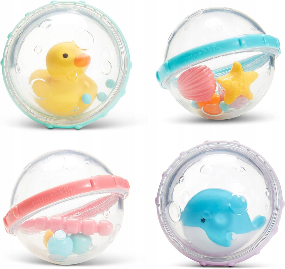 MUNCHKIN Float & Play burbujas con sonajeros para el baño 4 unidades