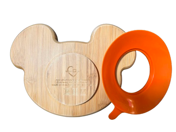 MeloBabyKids cuenco de bambú con ventosa RATÓN 18 x 24 cm para niños