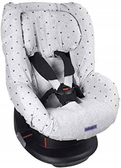DOOKY SEAT COVER 1 pokrowiec na fotelik UNIWERSALNY gr.1 szary w gwiazdki, używany pokrowiec na fotelik dziecięcy