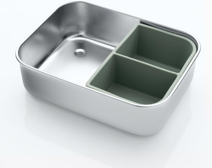 REER fiambrera de acero inoxidable con compartimento 700 ml 12x16 cm