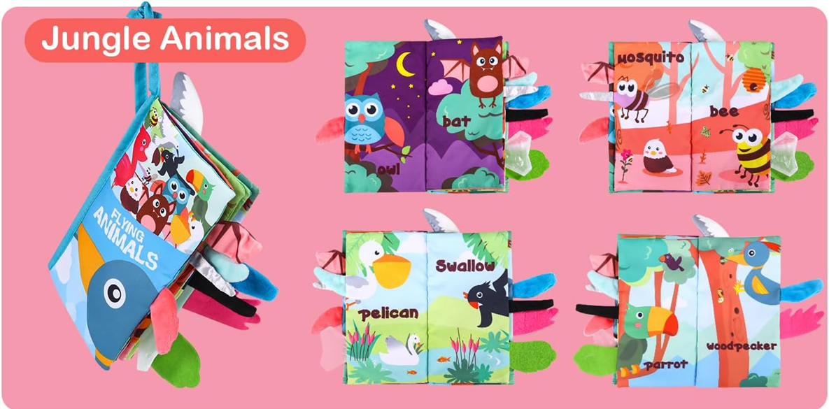 Flying Animals libro sensorial colgante 12,5 x 22 cm