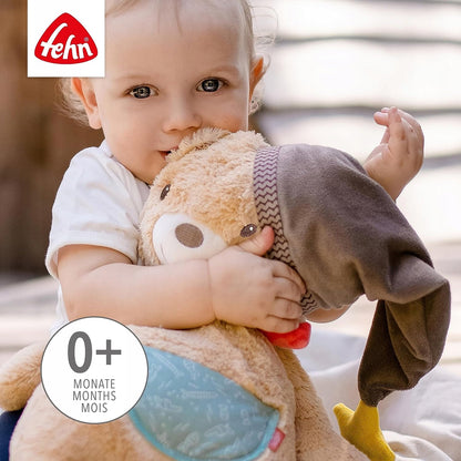 FEHN pluszowy miś Bruno XXL 44cm, beżowy miś przytulanka 0+ dla niemowląt, miękki i bezpieczny