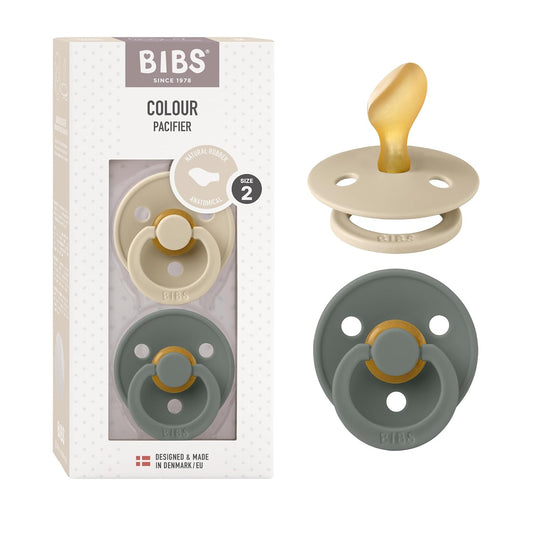 BIBS COLOUR chupetes calmantes 2 pack caucho natural 6 meses+ anatómicos