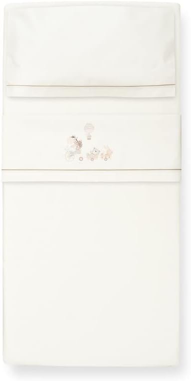INTERBABY komplet pościeli 3częściowy 60x120 / 40x60 / 103x150 + zawieszka, biała pościel dziecięca z bawełny