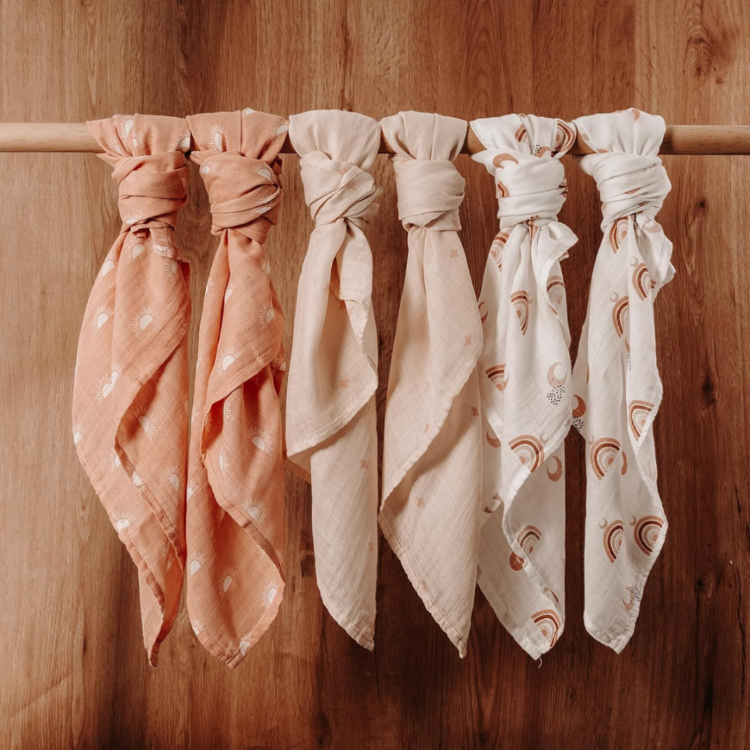 pañales de muselina 70 cm x 70 cm, pack de 6 unidades